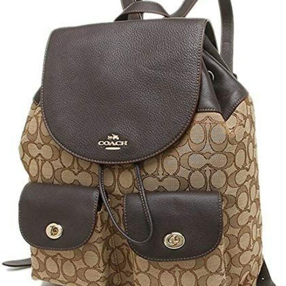 COACH F30275 Billie Signature Jacquard Backpack Exc Cond - Picture 1 of 11